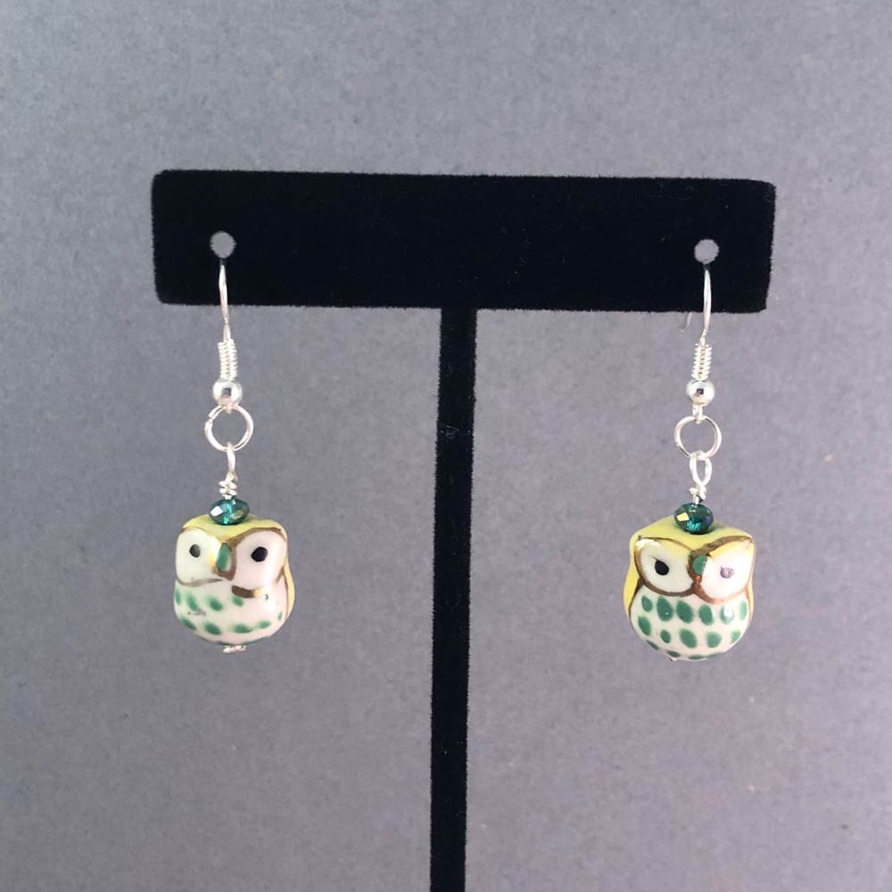Handmade Sterling Silver Owl Earrings